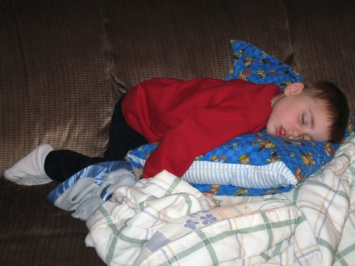 Snowy play = one tired 4 year old