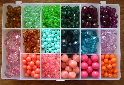 vintage beads for earrings - brights