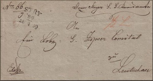 letter from Stry / Stryi / Stryy / Stryj (Galicie - Ukraine) 1849