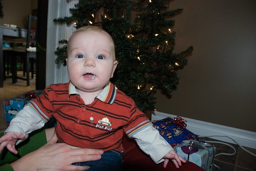 Damien in Front of Christmas Tree
