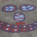 Creepy clown smile graffiti
