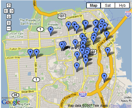 San Francisco Crafty Map by Leslie Yang