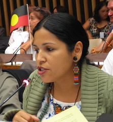 Evie reading Women's Caucus intervention UNPFII 09-2: 7th Generations Fund Photo