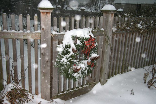 wreath with snow