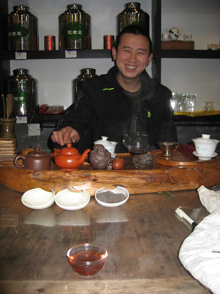 All of the accutrements are on display for a typical Chinese tea tasting ritual.