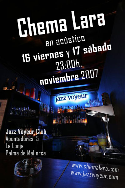 eFlyer Chema Lara en Jazz Voyeur Club