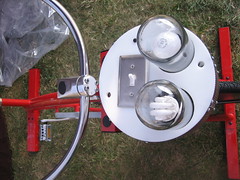Light bike: a single switch flips between standard and compact fluorescent light bulbs.