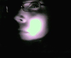 My face illuminated by the remote control #2