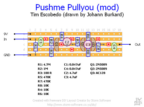 Pushme Pullyou veroboard layout