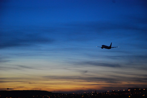 Stuttgart Airport at dusk