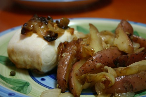 Halibut and Onions