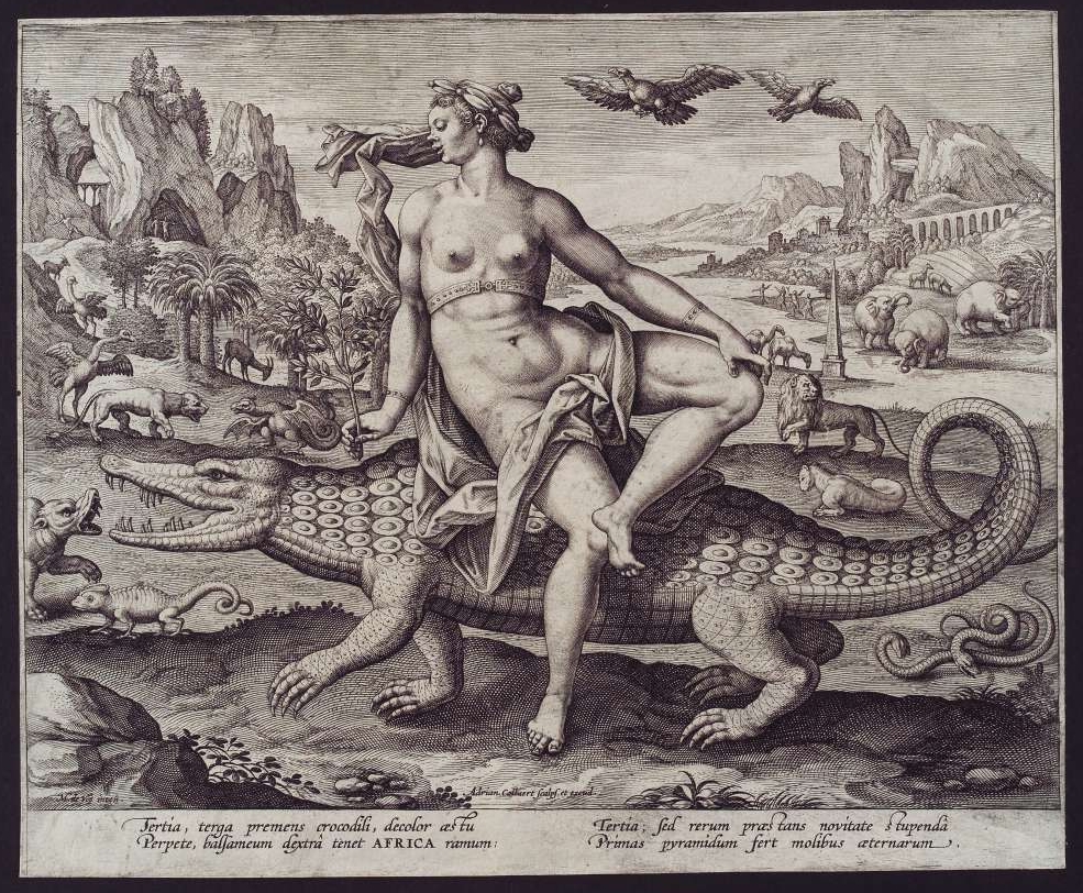 Так изображает Африку Адриан Колларт, нидерландский гравер 16 - начала 17 века