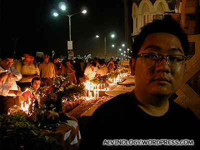 Me in front of the candle vigil