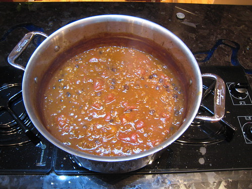 Cam's chili on the stove