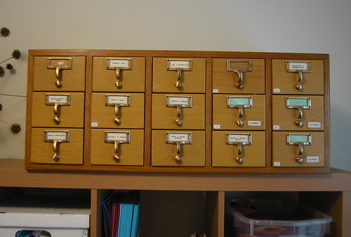 My new (old) card catalog!