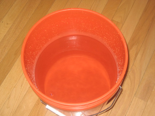 Empty bucket of water