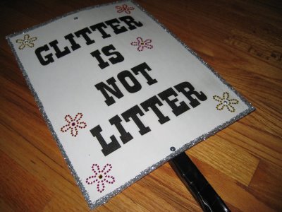 Cathie Filian's glitter sign!