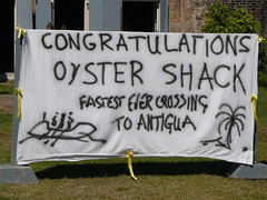 welcome banner for oyster shack
