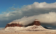 Butte Draped With Cloud