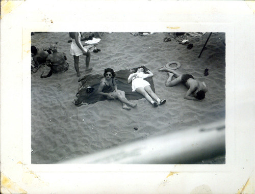 Three women on the beach