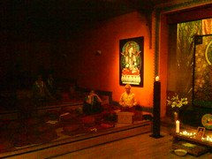Padmaloka shrine at night 4