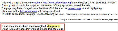 Scientologists Google Bombed?