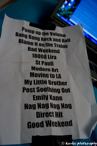 Art Brut setlist, 11/8/2007