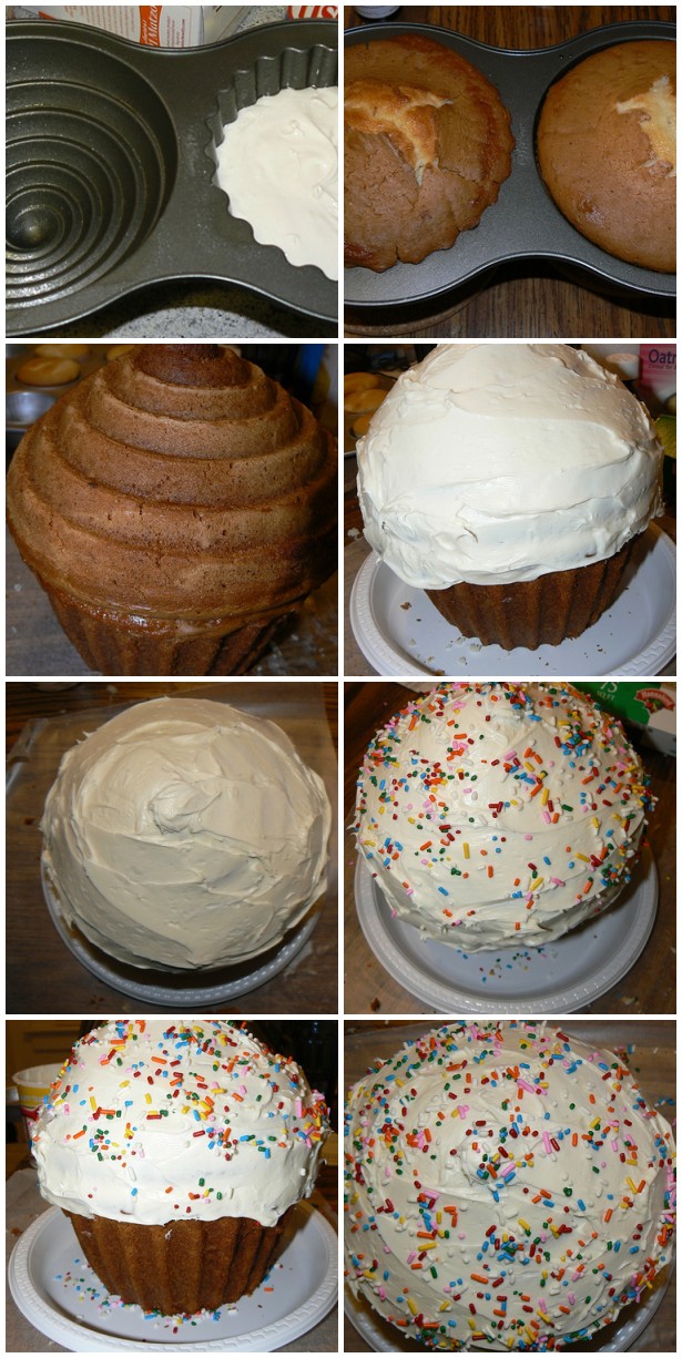 A GIANT cupcake is born