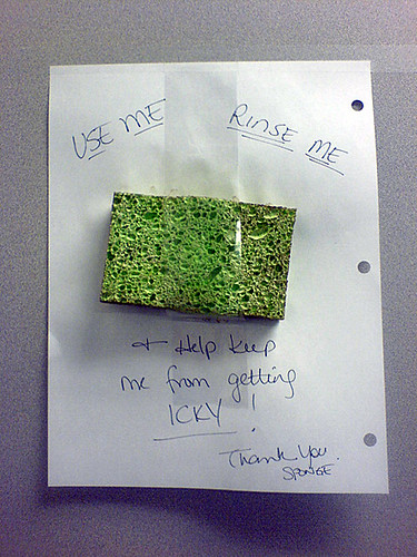 USE ME RINSE ME + help keep me from getting ICKY! Thank you, Sponge