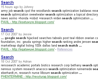 Google's Blog Search: Spammy Results