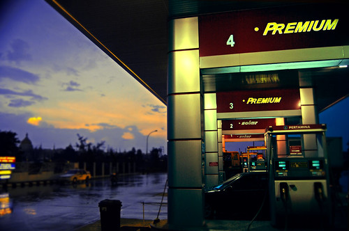 Rain, Gas Station and Dawn