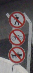 No pedestrians, no bicycles, no carriages