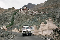 Leaving Diskit Monastery