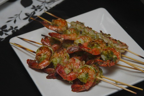grilled pesto shrimp