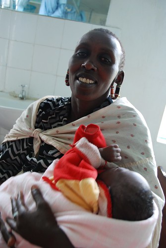 Woman and child in post natal wards.