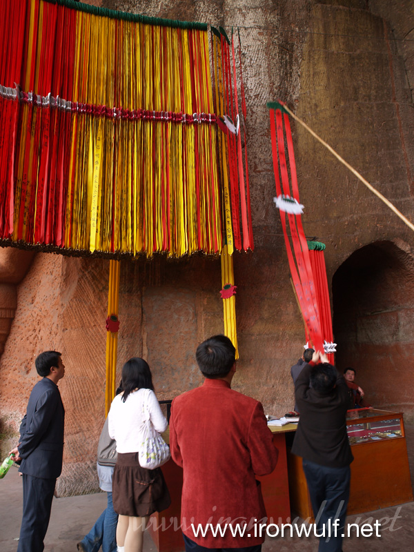 Hanging the prayer banners