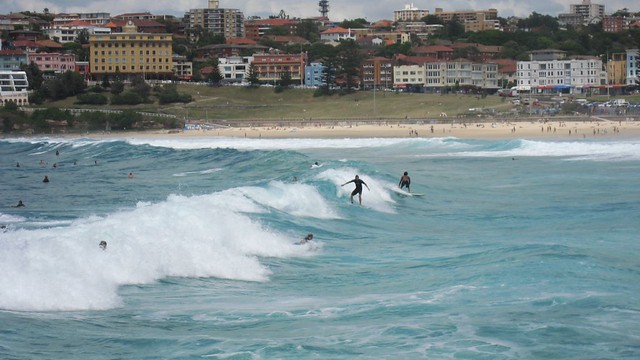 Surfers at Bondi Beach