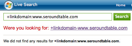 Live Search Link Command Offline