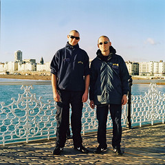 Pier-brothers, two Polish workers on Brighton Pier