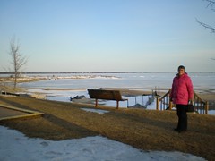 Looking at Tawas Bay and Lake Huron Michigan