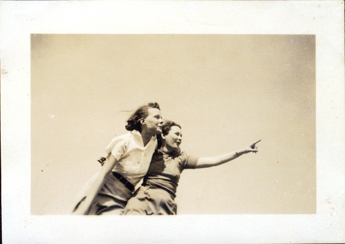 Two Women in jodhpurs  pointing