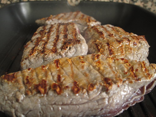 Steak, pan grilled