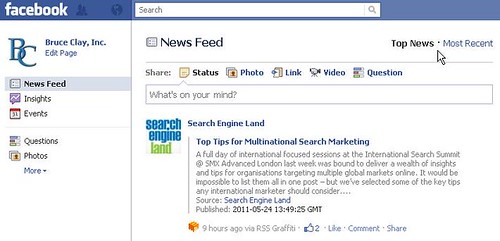 Facebook Two-Tab News Feed