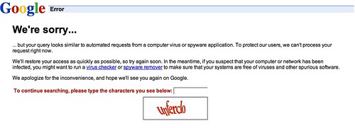 Google Search Error- Who Me? Spyware?