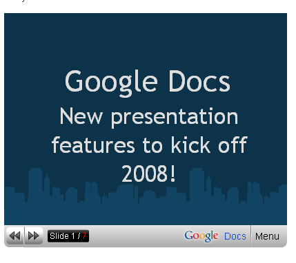 Google Docs Embedded Presentation