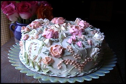 Vintage Roses and Buttercream Cake