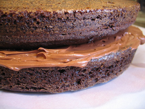 Frosting Chocolate Cake - Top Layer Should Be Flipped