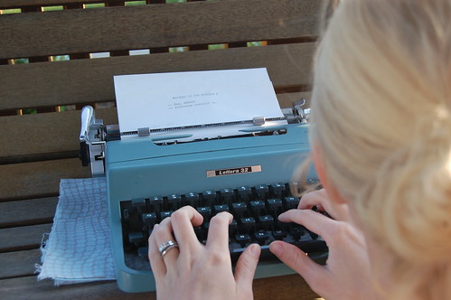 girl with typewriter