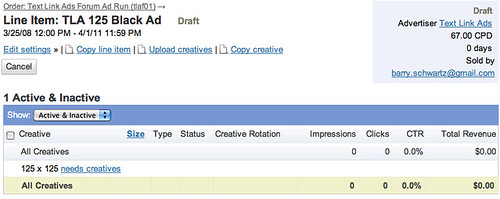 Google Ad Manager Line Item View