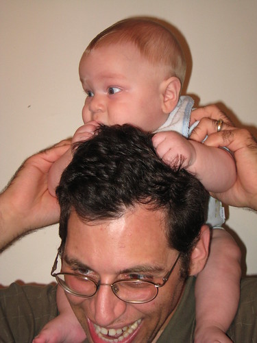 Won't let go of Daddy's hair